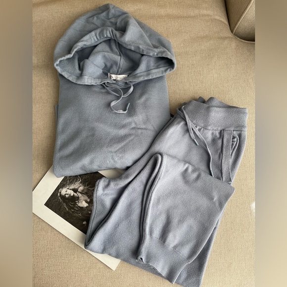 Zara Knit Jogging Set Joggers/Hooded Sweatshirt In Collection Blue Size M - Picture 13 of 13